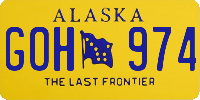 AK license plate GOH974