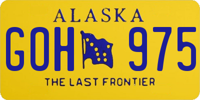 AK license plate GOH975