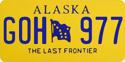 AK license plate GOH977