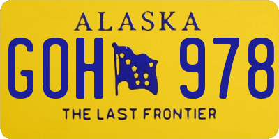 AK license plate GOH978
