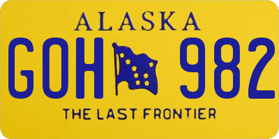 AK license plate GOH982