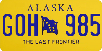 AK license plate GOH985