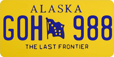 AK license plate GOH988