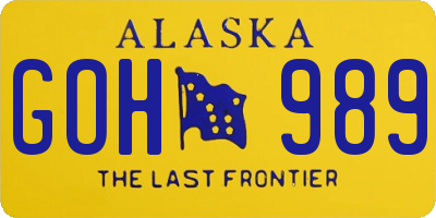 AK license plate GOH989