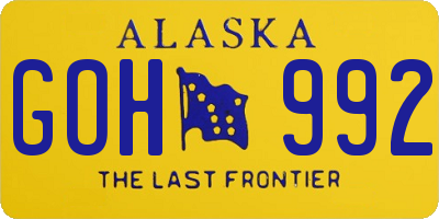 AK license plate GOH992