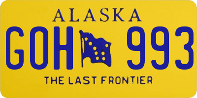 AK license plate GOH993