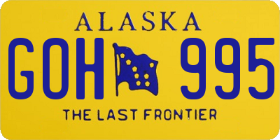 AK license plate GOH995