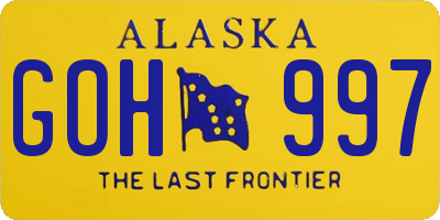 AK license plate GOH997