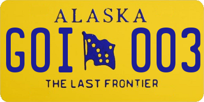 AK license plate GOI003