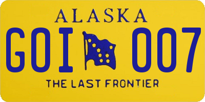 AK license plate GOI007