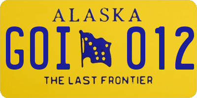 AK license plate GOI012