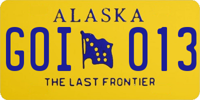 AK license plate GOI013