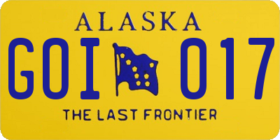 AK license plate GOI017