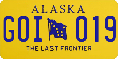 AK license plate GOI019