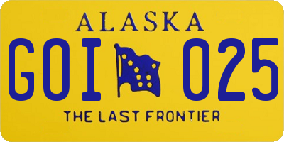 AK license plate GOI025