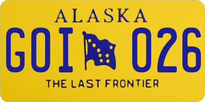 AK license plate GOI026
