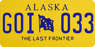 AK license plate GOI033