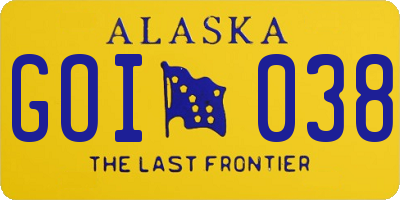 AK license plate GOI038