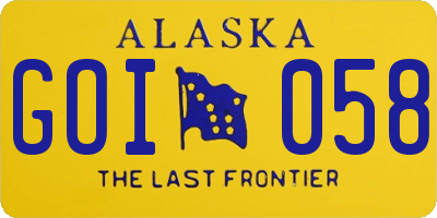 AK license plate GOI058