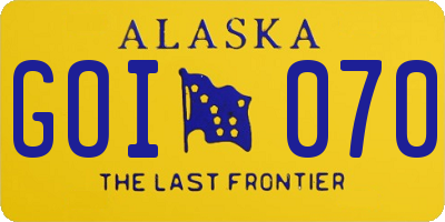 AK license plate GOI070