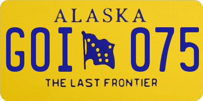 AK license plate GOI075