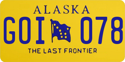 AK license plate GOI078
