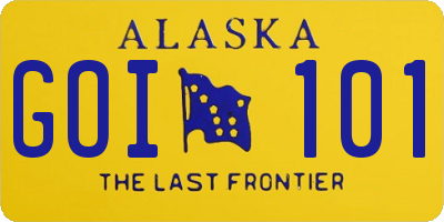 AK license plate GOI101