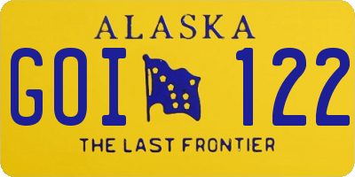 AK license plate GOI122