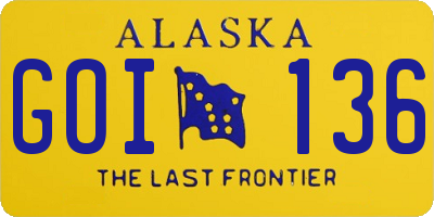 AK license plate GOI136