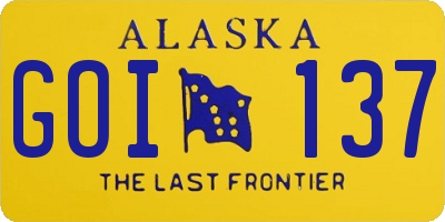 AK license plate GOI137