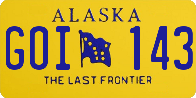 AK license plate GOI143