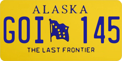 AK license plate GOI145