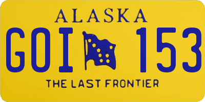 AK license plate GOI153