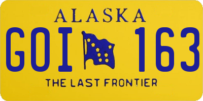AK license plate GOI163