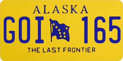 AK license plate GOI165