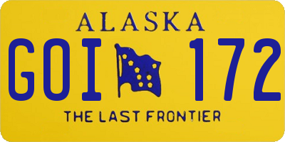 AK license plate GOI172