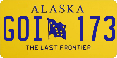 AK license plate GOI173