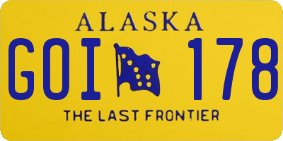 AK license plate GOI178