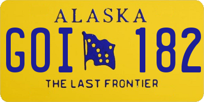 AK license plate GOI182