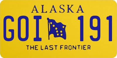 AK license plate GOI191