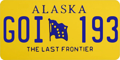 AK license plate GOI193