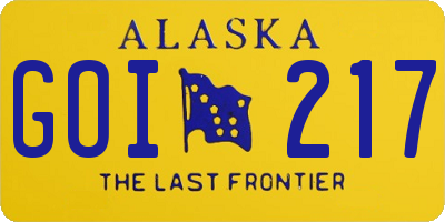 AK license plate GOI217