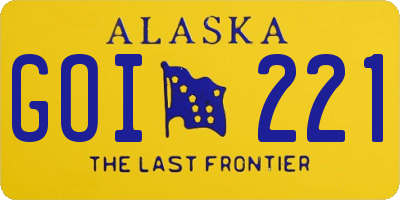 AK license plate GOI221