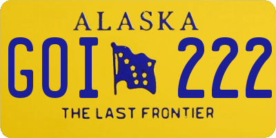 AK license plate GOI222