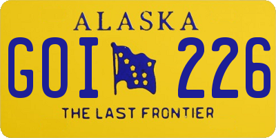 AK license plate GOI226