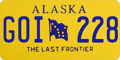 AK license plate GOI228