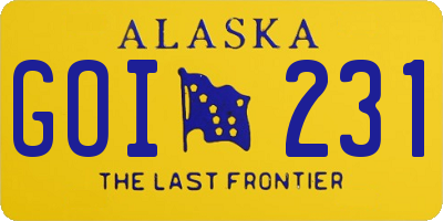 AK license plate GOI231