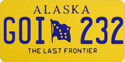 AK license plate GOI232