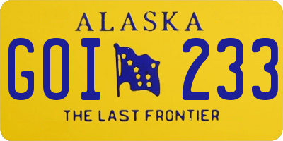 AK license plate GOI233