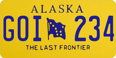 AK license plate GOI234
